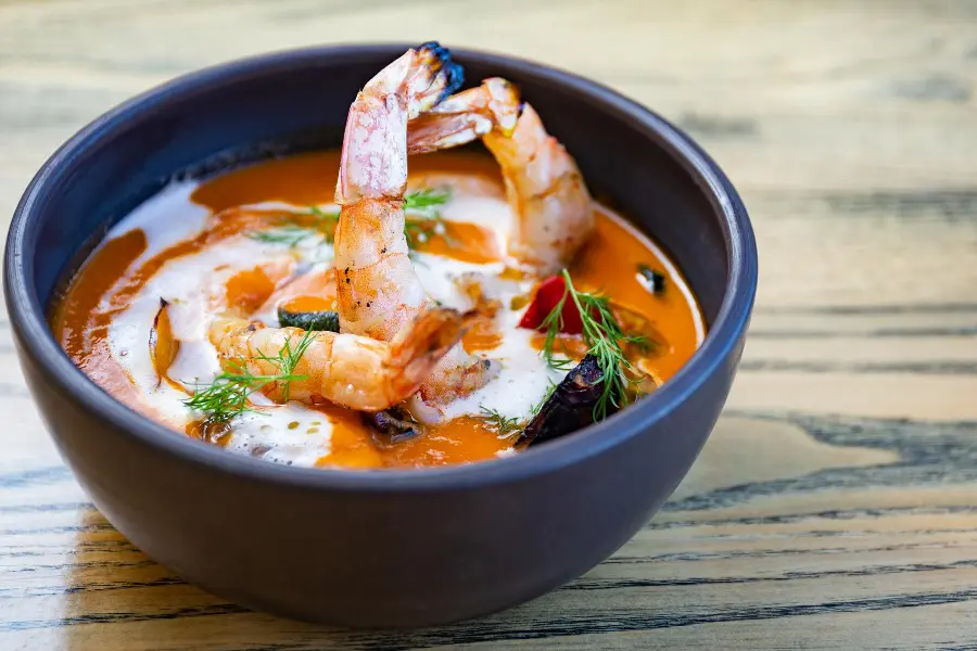 receta_Salmorejo de Remolacha y Manzana con Cigalitas salteadas