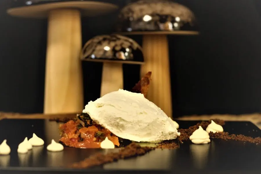 receta_Mousse de Espárragos con Romesco
