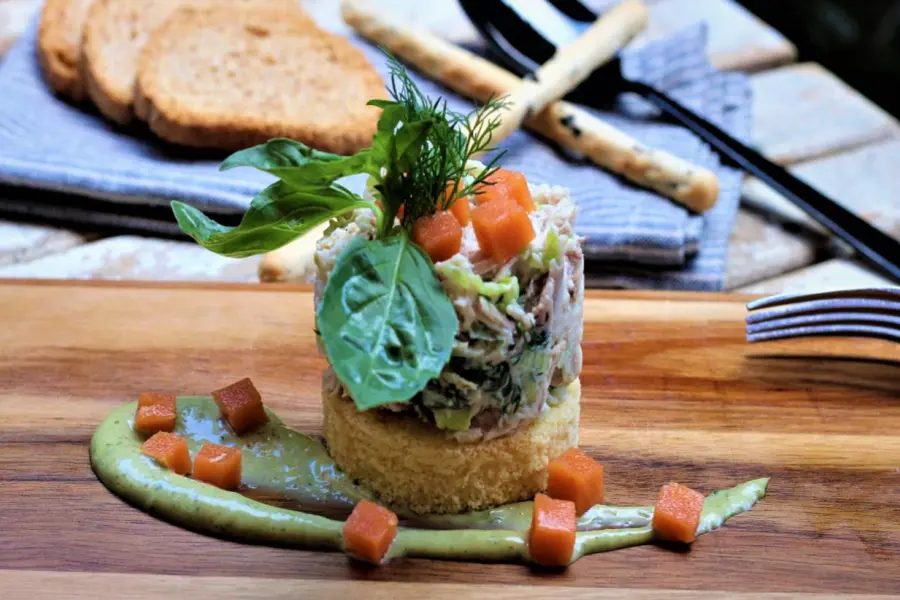 receta_Rillete de Perdiz y Gelée de Gazpacho