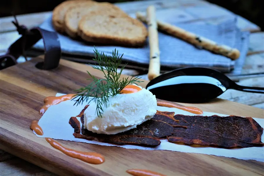 receta_Crujiente de Jamón con Mousse de Queso Ahumado 